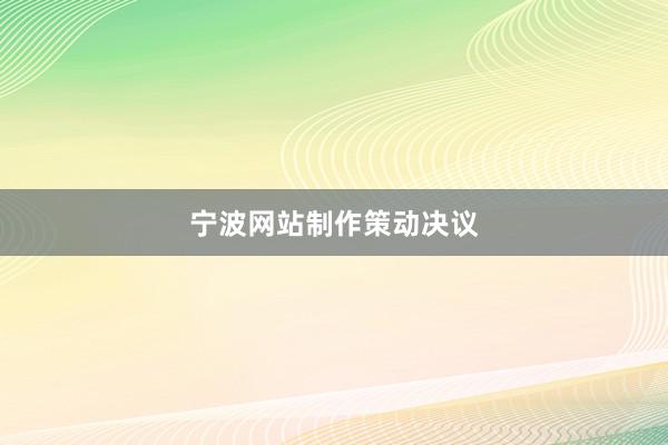 宁波网站制作策动决议