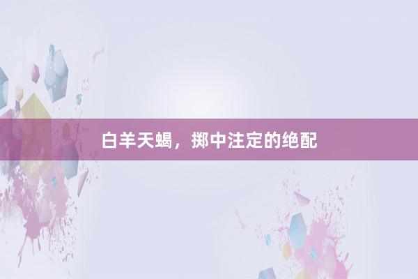 白羊天蝎，掷中注定的绝配