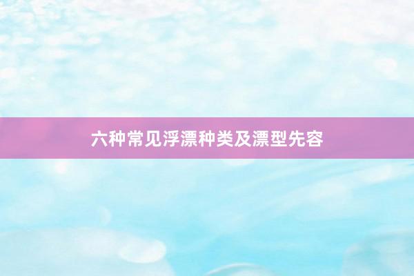 六种常见浮漂种类及漂型先容